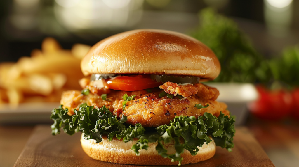 Chick-fil-A menu board highlighting healthy options like Grilled Chicken Sandwich and Kale Crunch Salad.