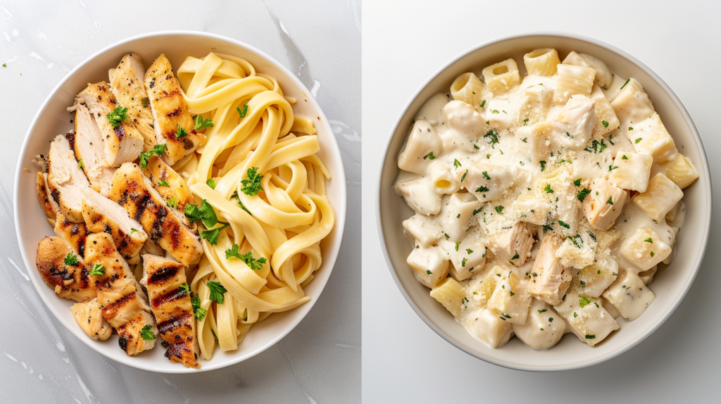 Difference between chicken fettuccine alfredo and chicken alfredo
